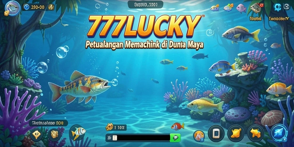 Tampilan gameplay <strong>777LUCKY</strong> menampilkan aktivitas memancing yang intens dan mendebarkan.