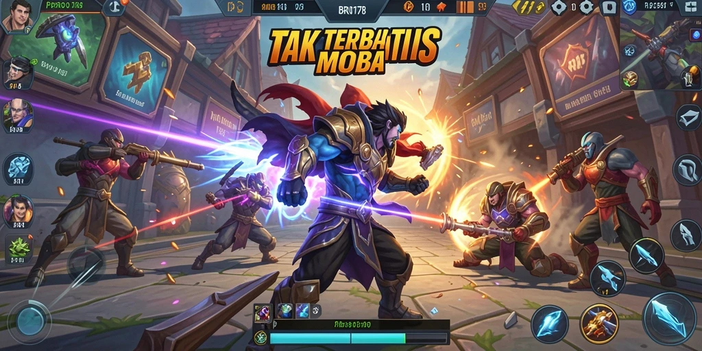 Screenshot BRO178 menampilkan aksi seru dalam pertarungan MOBA.