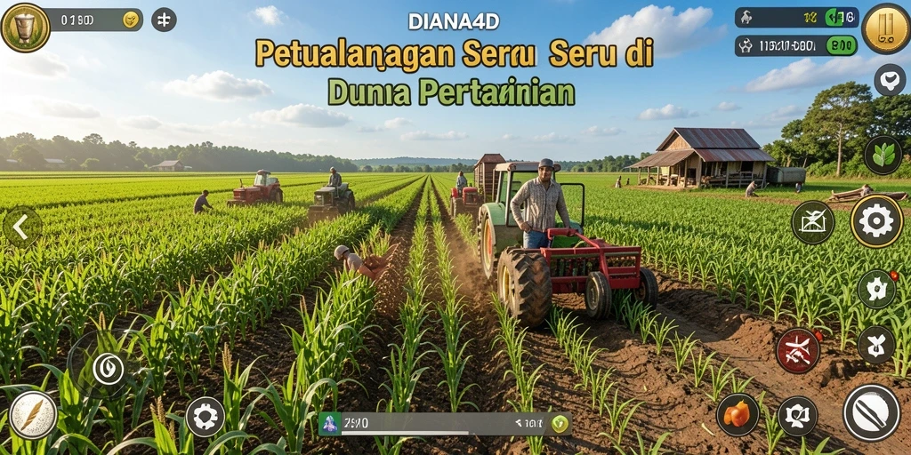 Screenshot DIANA4D menampilkan aktivitas seru dalam dunia pertanian.
