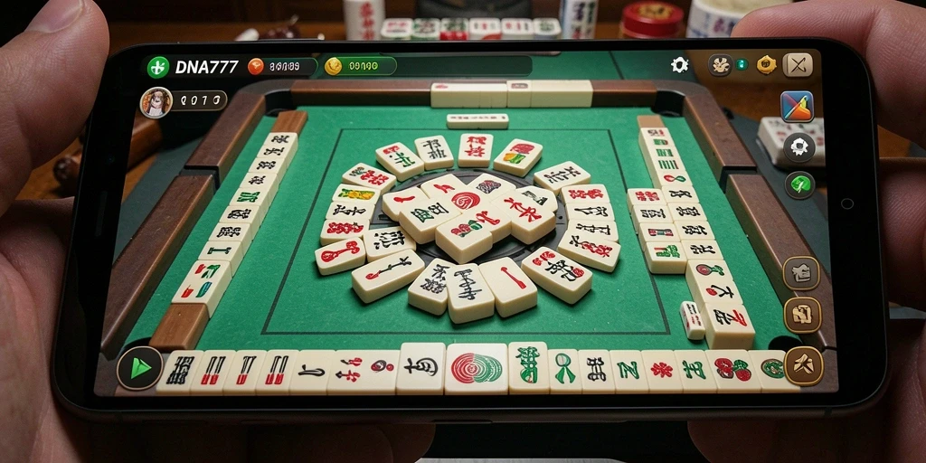 Screenshot gameplay DNA777 yang menampilkan keasyikan bermain Mahjong.