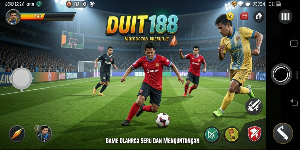 Tampilan gameplay seru dalam DUIT188 yang menampilkan pertandingan olahraga.