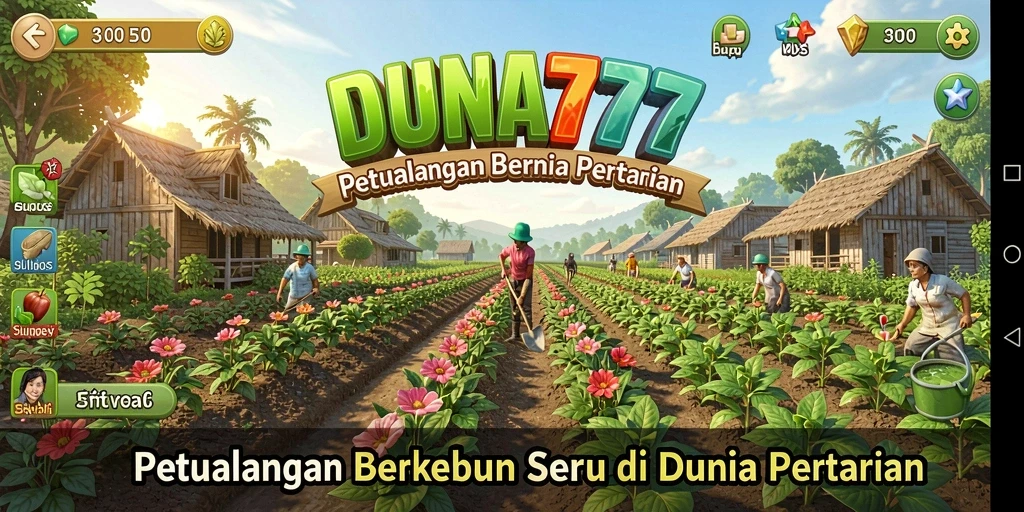 Screenshot gameplay DUNIA777 menampilkan aktivitas bercocok tanam yang seru.