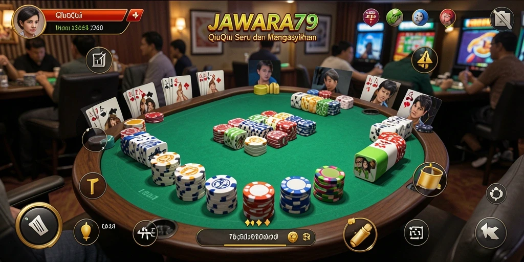 Screenshot utama JAWARA79 menampilkan gameplay QiuQiu yang seru.