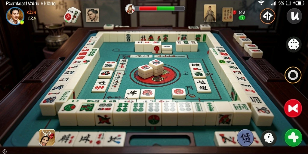 Tampilan gameplay K234 yang menarik dengan ubin Mahjong berwarna-warni.