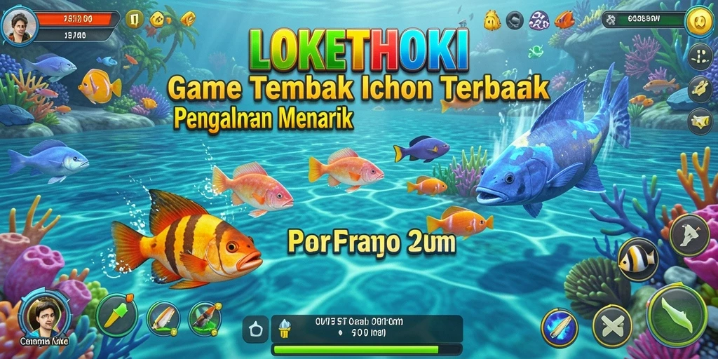 Screenshot gameplay LOKETHOKI menampilkan aksi menembak ikan yang mendebarkan.