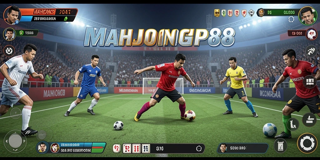 Tampilan gameplay MAHJONGJP88 yang menegangkan saat pertandingan sepak bola.