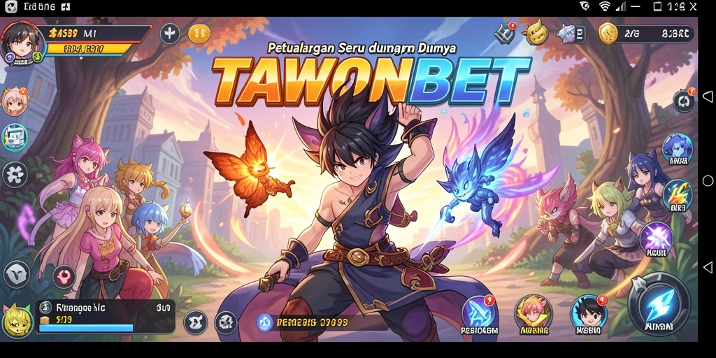 Tampilan seru dari gameplay <strong>TAWONBET</strong> yang penuh karakter anime.